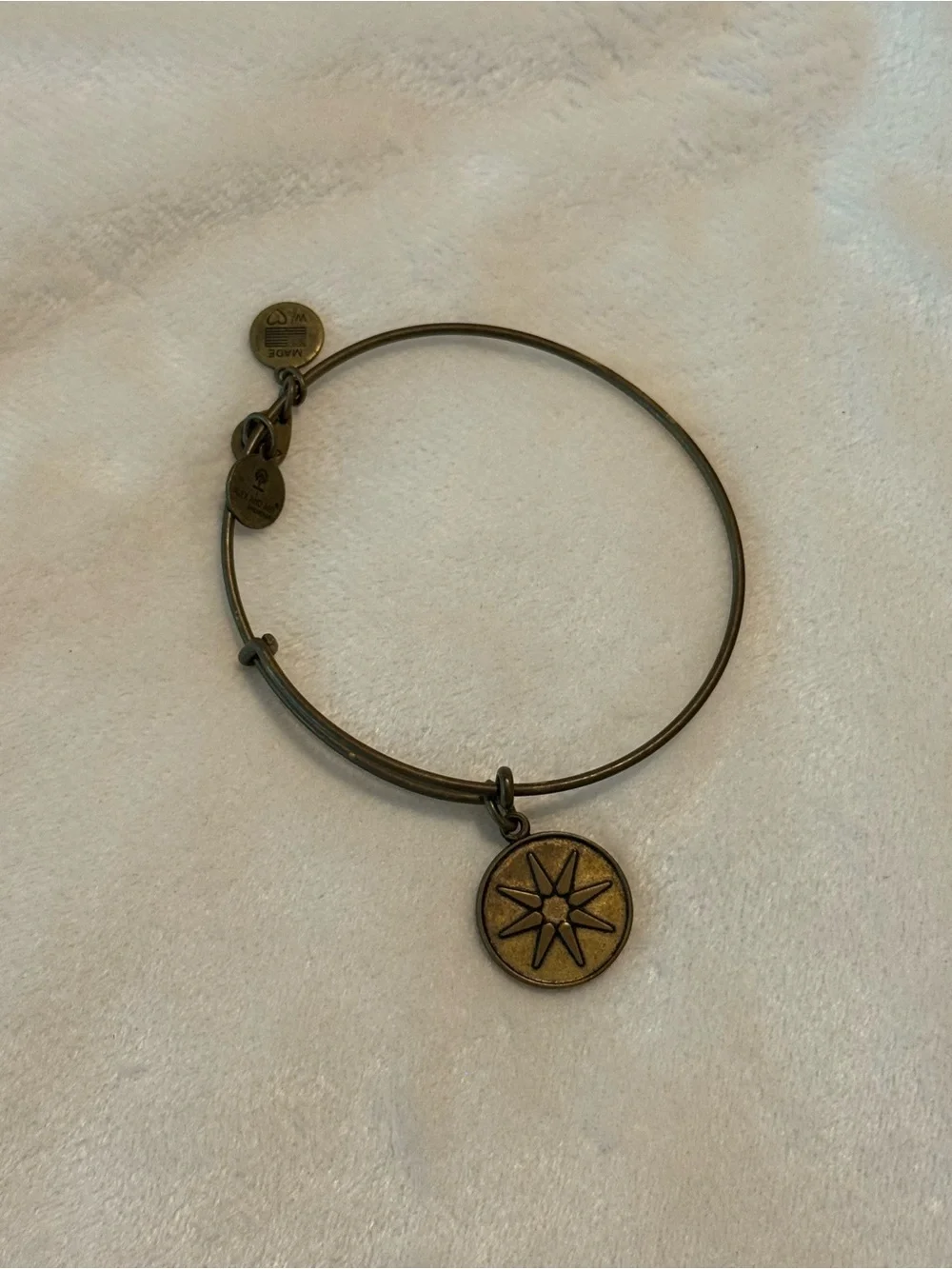 Alex and Ani “Star of Venus” Celestial Charm Bangle - Rafaelian Gold Finish